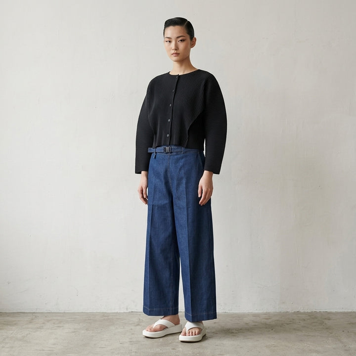 Wide Leg Denim Trousers | me Issey Miyake | Club21 - lifestyle
