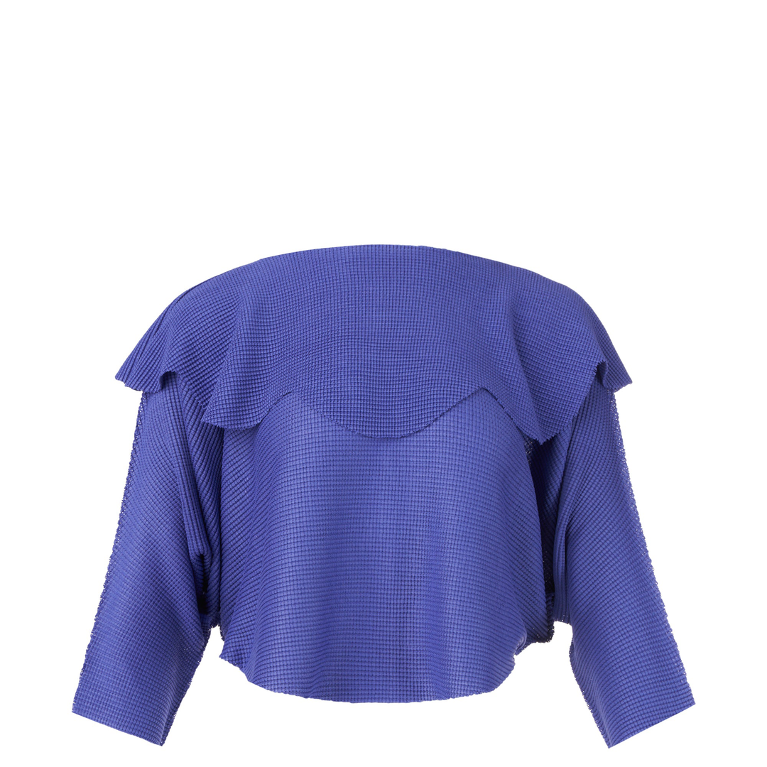 meISSEYMIYAKE_BasketKnitStretchPleatsTop_Hyacinth