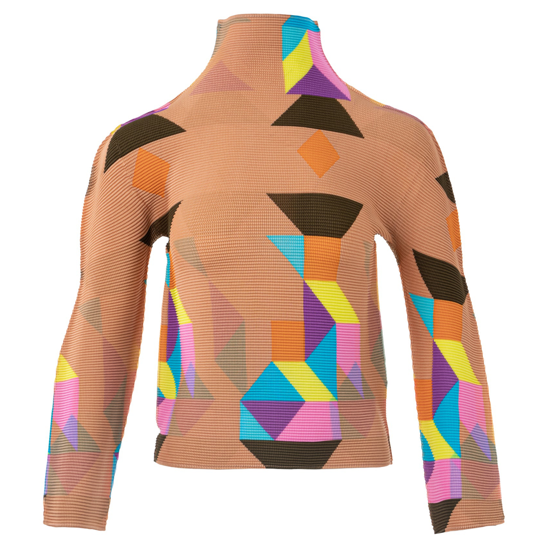 meISSEYMIYAKE_PuzzleTop_Brown