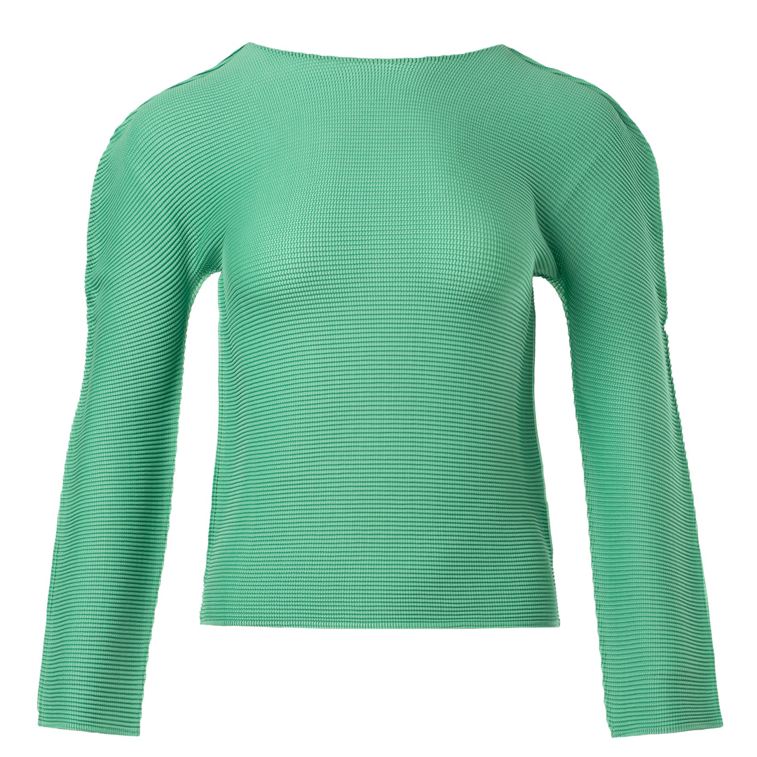 meISSEYMIYAKE_StretchPleats1RoundNeckTop_Lightgreen