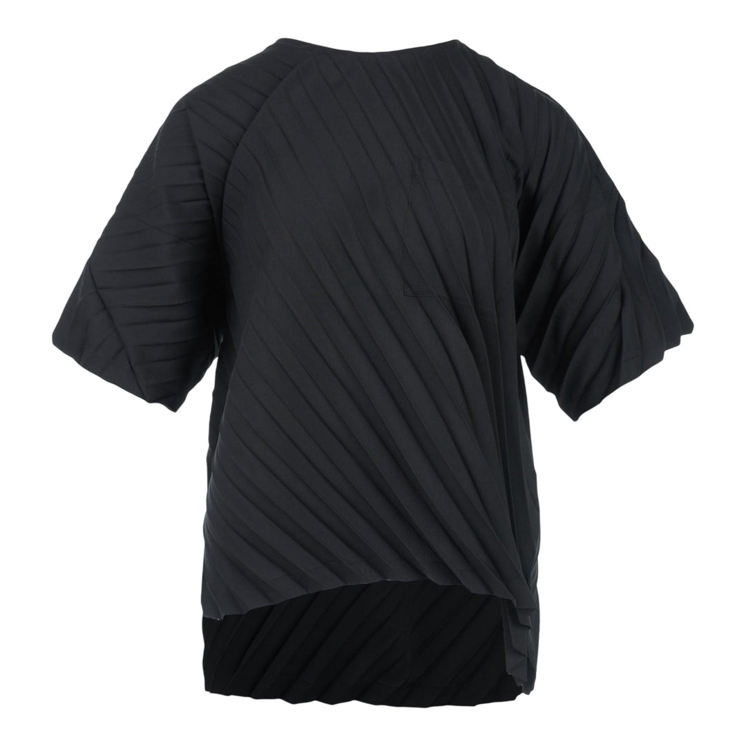 Club21 - me ISSEY MIYAKE - Angle Pleats Shirt Short Sleeve Top - WOVEN TOPS - Black