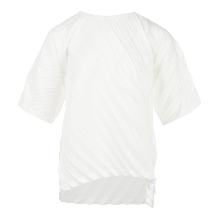 Club21 - me ISSEY MIYAKE - Angle Pleats Shirt Short Sleeve Top - WOVEN TOPS - White