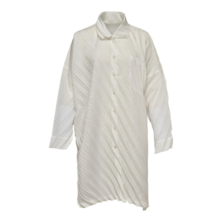 Club21 - me ISSEY MIYAKE - Angle Pleats Shirt Tunic - PLEATED TUNICS - White
