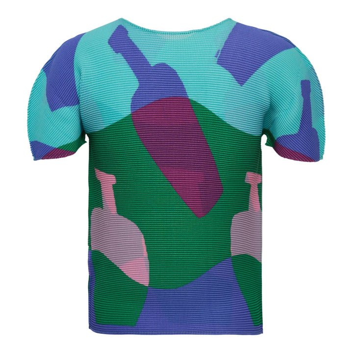 Club21 - me ISSEY MIYAKE - Bottle Short Sleeve Round Neck Top - PLEATED TOPS - Green-Hued