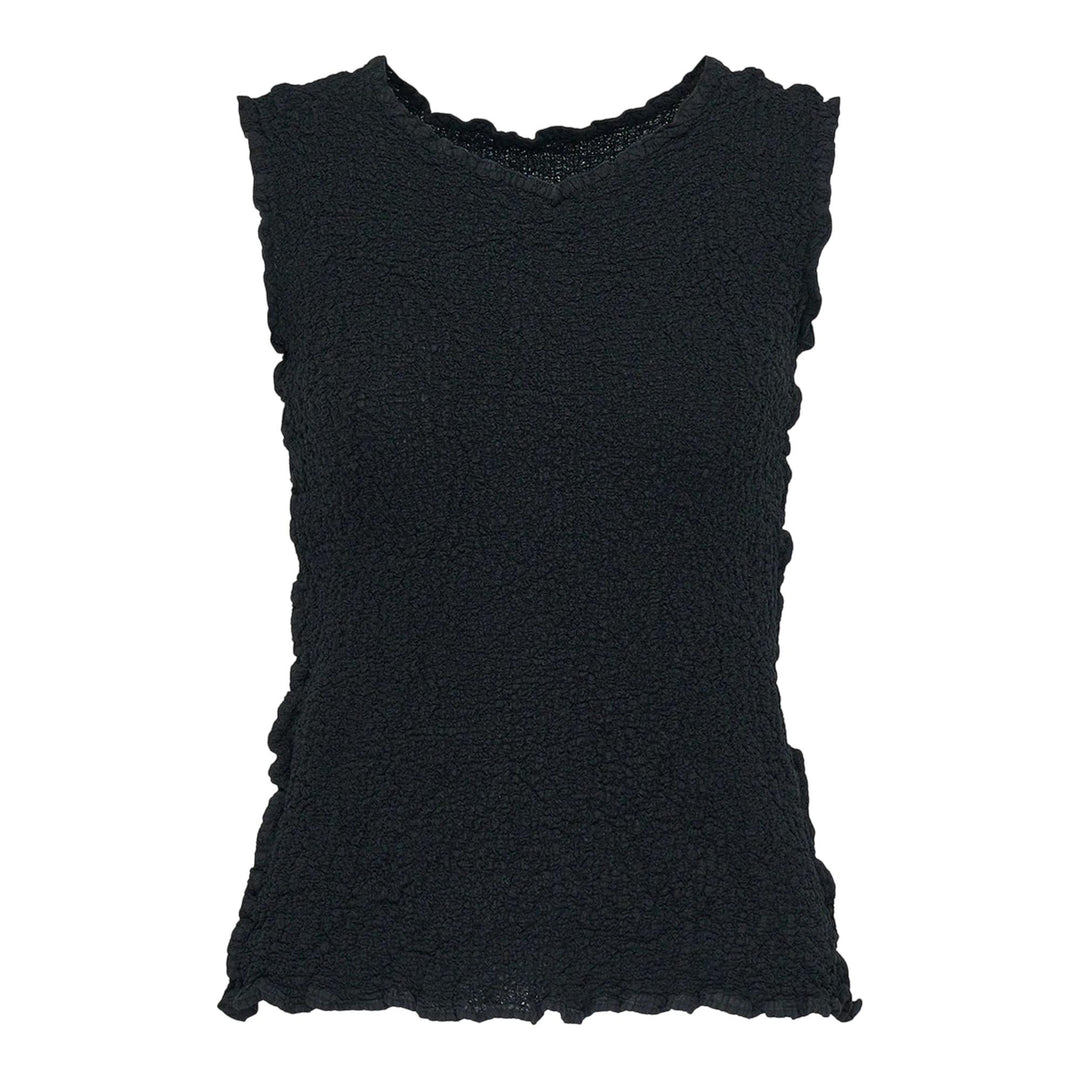 Club21 - me ISSEY MIYAKE - Cauliflower Basic Tank Top - TANK TOPS - Black