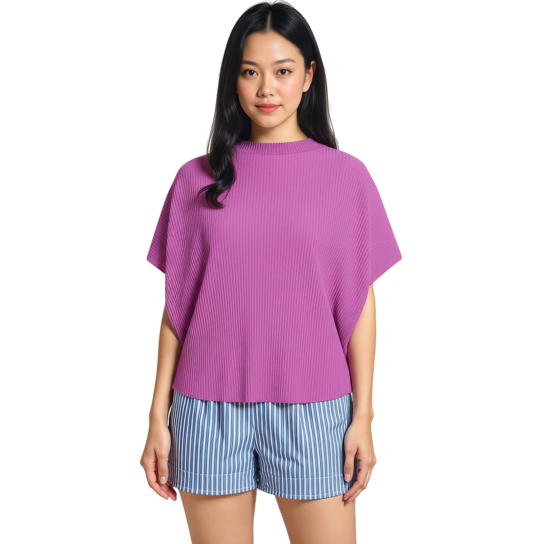 Club21 - me ISSEY MIYAKE - Circle Pleats Top - PLEATED TOPS - Fuchsia Pink