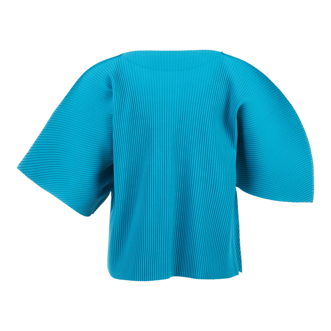 Club21 - me ISSEY MIYAKE - Curve Pleats Short Sleeve Top - WOVEN TOPS - Turquoise