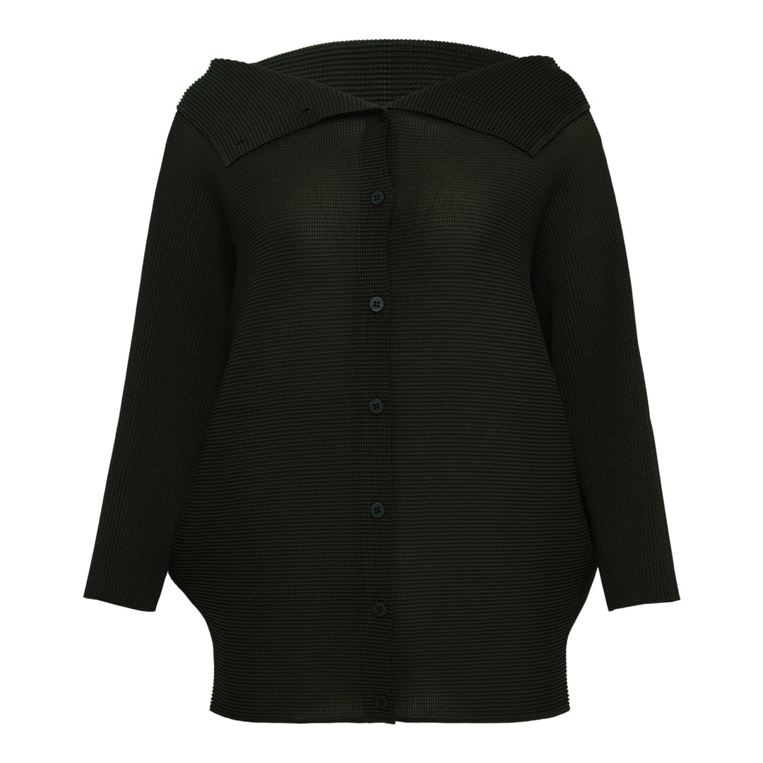 Club21 - me ISSEY MIYAKE - Dolman Stretch Pleats 2 Cardigan - PLEATED CARDIGANS - Dark Green