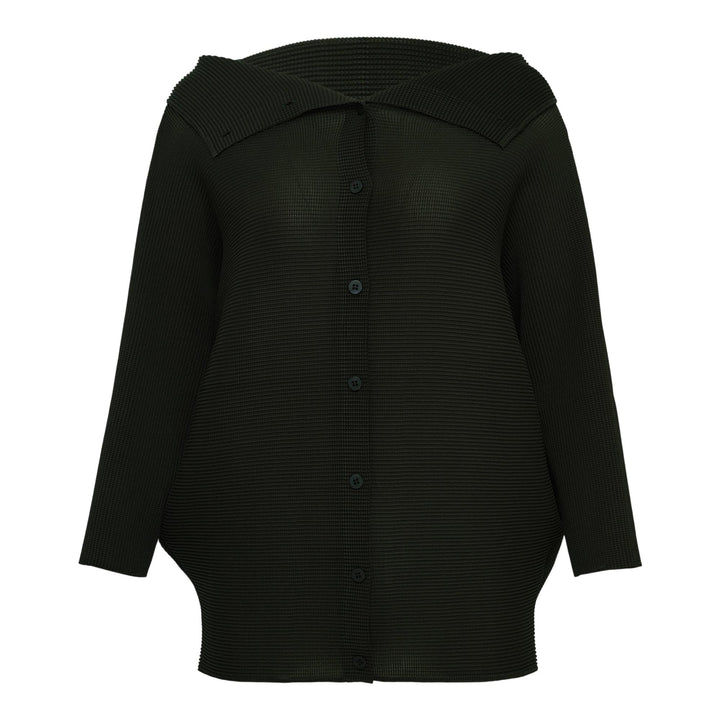 Club21 - me ISSEY MIYAKE - Dolman Stretch Pleats 2 Cardigan - PLEATED CARDIGANS - Dark Green