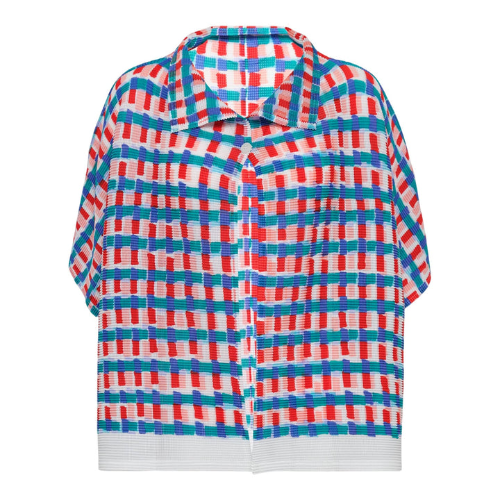 Club21 - me ISSEY MIYAKE - Drawing Check Cardigan - PLEATED CARDIGANS - White-Hued