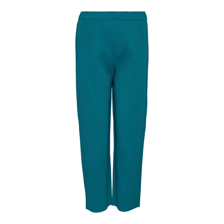 Club21 - me ISSEY MIYAKE - Fine Knit Pleats Bottom 1 Stripe Pants - PLEATED PANTS - Turquoise