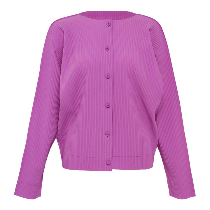 Club21 - me ISSEY MIYAKE - Fine Knit Pleats Color 1 Cardigan - PLEATED CARDIGANS - Fuchsia Pink