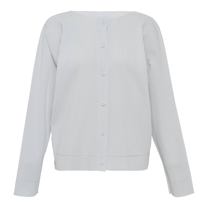 Club21 - me ISSEY MIYAKE - Fine Knit Pleats Color 1 Cardigan - PLEATED CARDIGANS - White