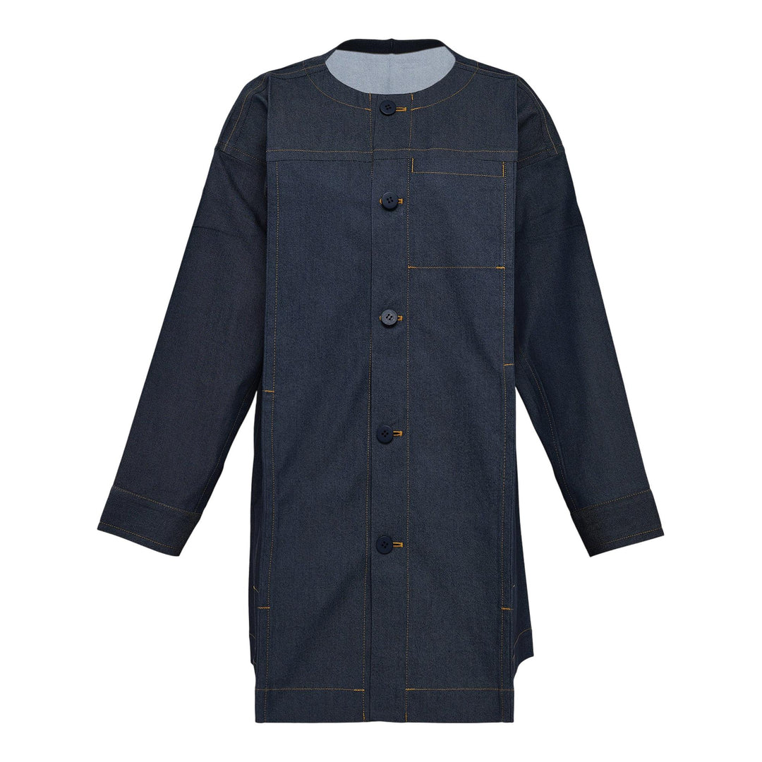 Club21 - me ISSEY MIYAKE - Flat Denim Coat - COATS - Indigo