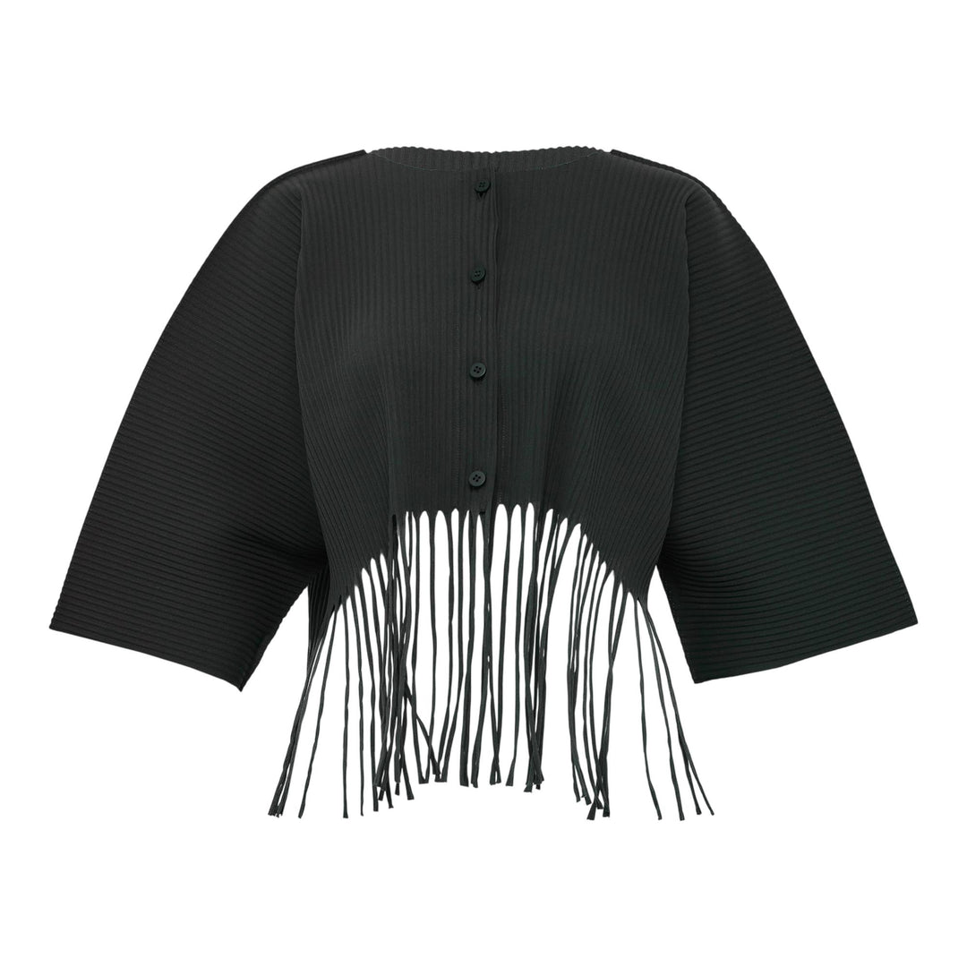 Club21 - me ISSEY MIYAKE - Fringe Pleats Cardigan - PLEATED CARDIGANS - Dark Green