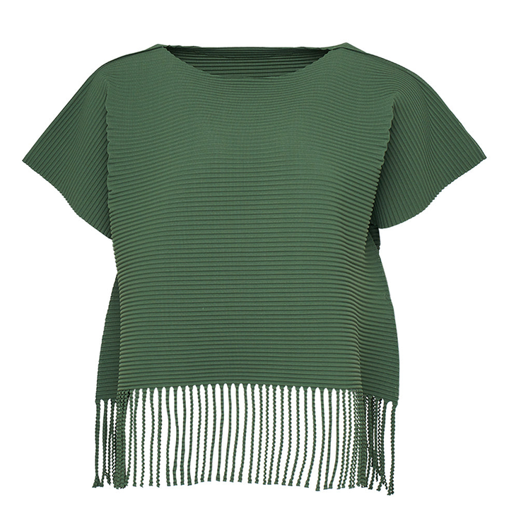 me_ISSEY_MIYAKE_Fringe_Pleats_Top_Mossgreen