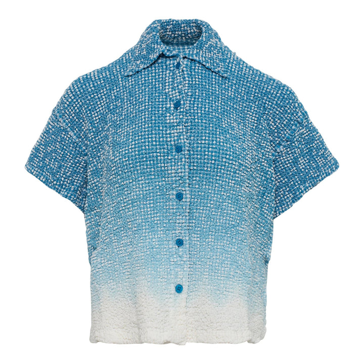 Club21 - me ISSEY MIYAKE - Gradation Gingham Check Cauliflower Shirt - KNIT TOPS - Blue-Hued