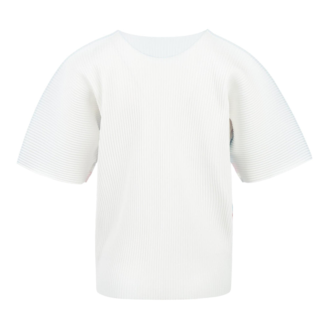 Club21 - me ISSEY MIYAKE - Grow Fine Knit Pleats Short Sleeve Top - WOVEN TOPS - Turquoise