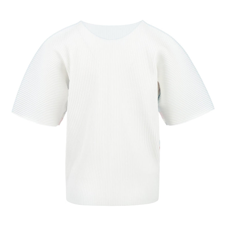 Club21 - me ISSEY MIYAKE - Grow Fine Knit Pleats Short Sleeve Top - WOVEN TOPS - Turquoise