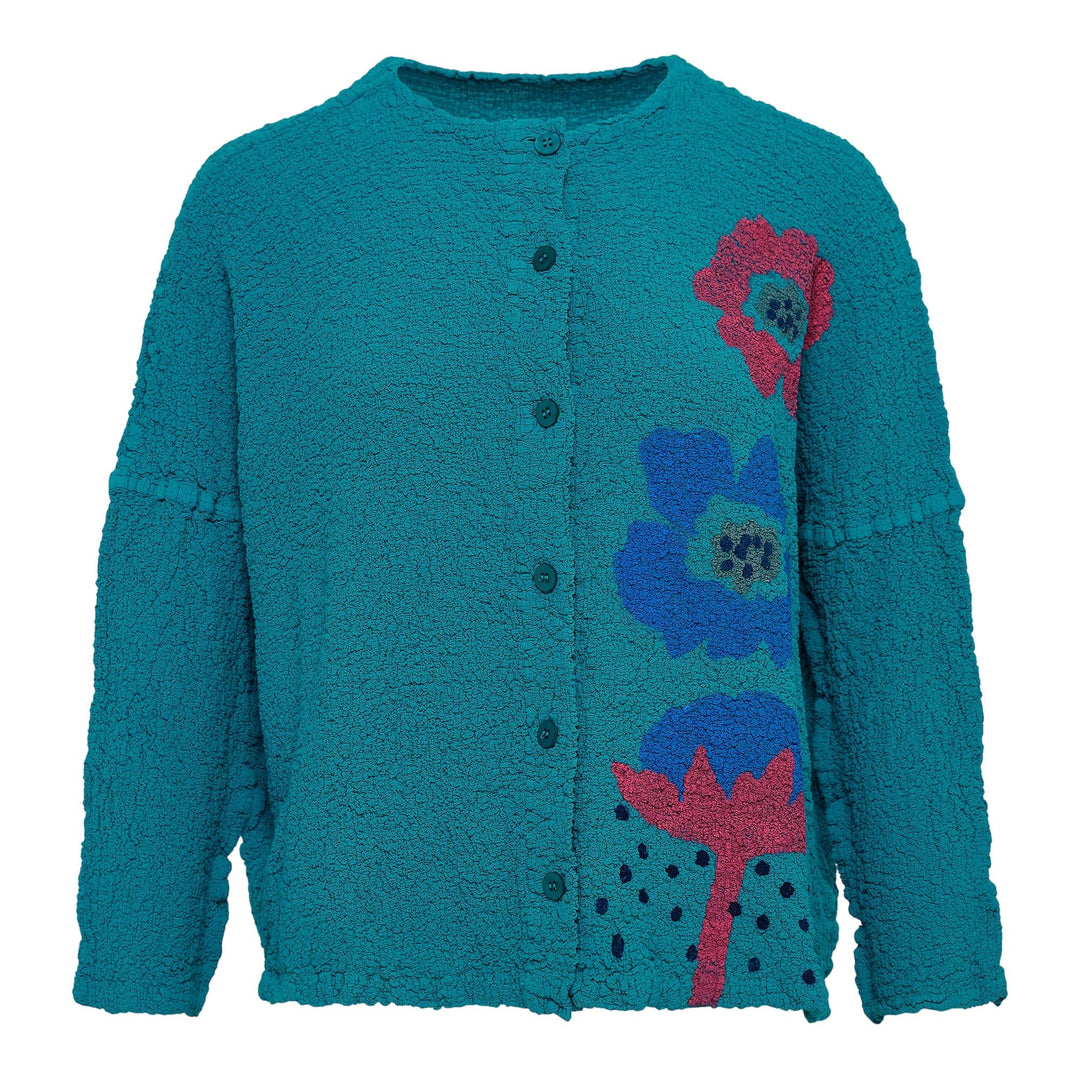 Club21 - me ISSEY MIYAKE - Grow Print Cauliflower Cardigan - CARDIGANS - Turquoise-Hued