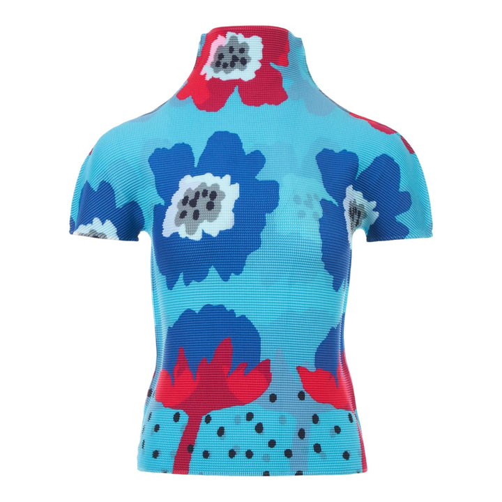 Club21 - me ISSEY MIYAKE - Grow Short Sleeve High Neck Top - WOVEN TOPS - Turquoise