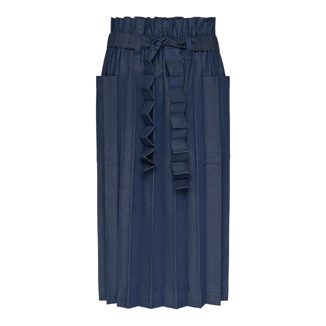 Club21 - me ISSEY MIYAKE - Remetex Pleats Denim Skirt - SKIRTS - Indigo