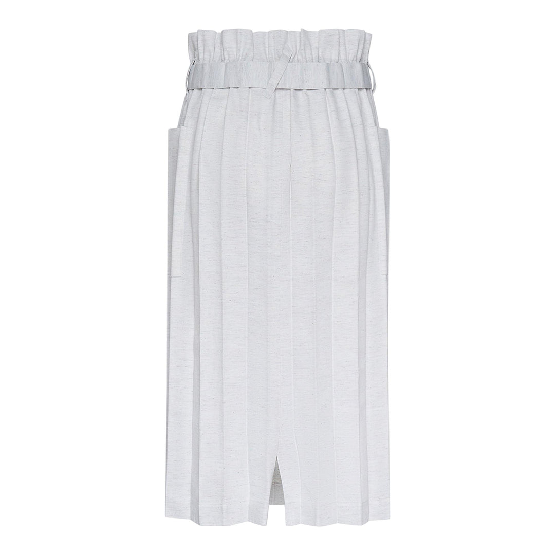 Club21 - me ISSEY MIYAKE - Remetex Pleats Denim Skirt - SKIRTS - White
