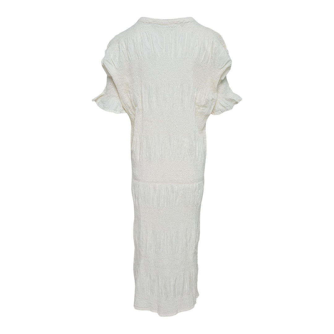 Club21 - me ISSEY MIYAKE - Shrink Stripe Dress - KNIT DRESSES - Off-White