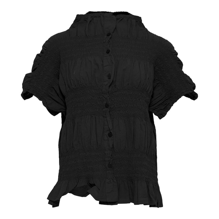 Club21 - me ISSEY MIYAKE - Shrink Stripe Polo Top - POLOS - Black