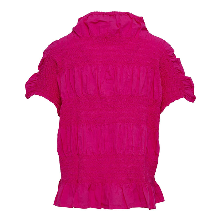 Club21 - me ISSEY MIYAKE - Shrink Stripe Polo Top - POLOS - Hot Pink