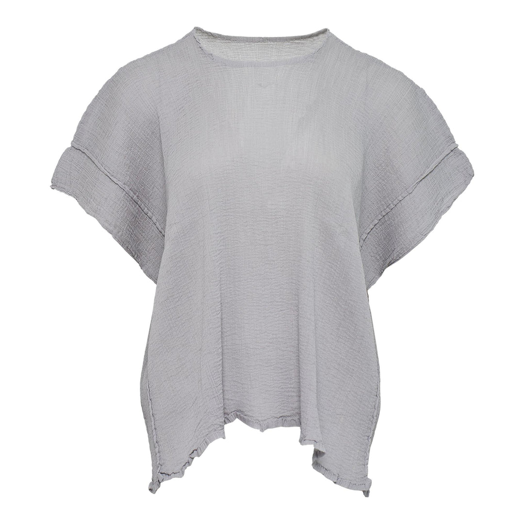 Club21 - me ISSEY MIYAKE - Square See-Through Crepe Top - WOVEN TOPS - Gray