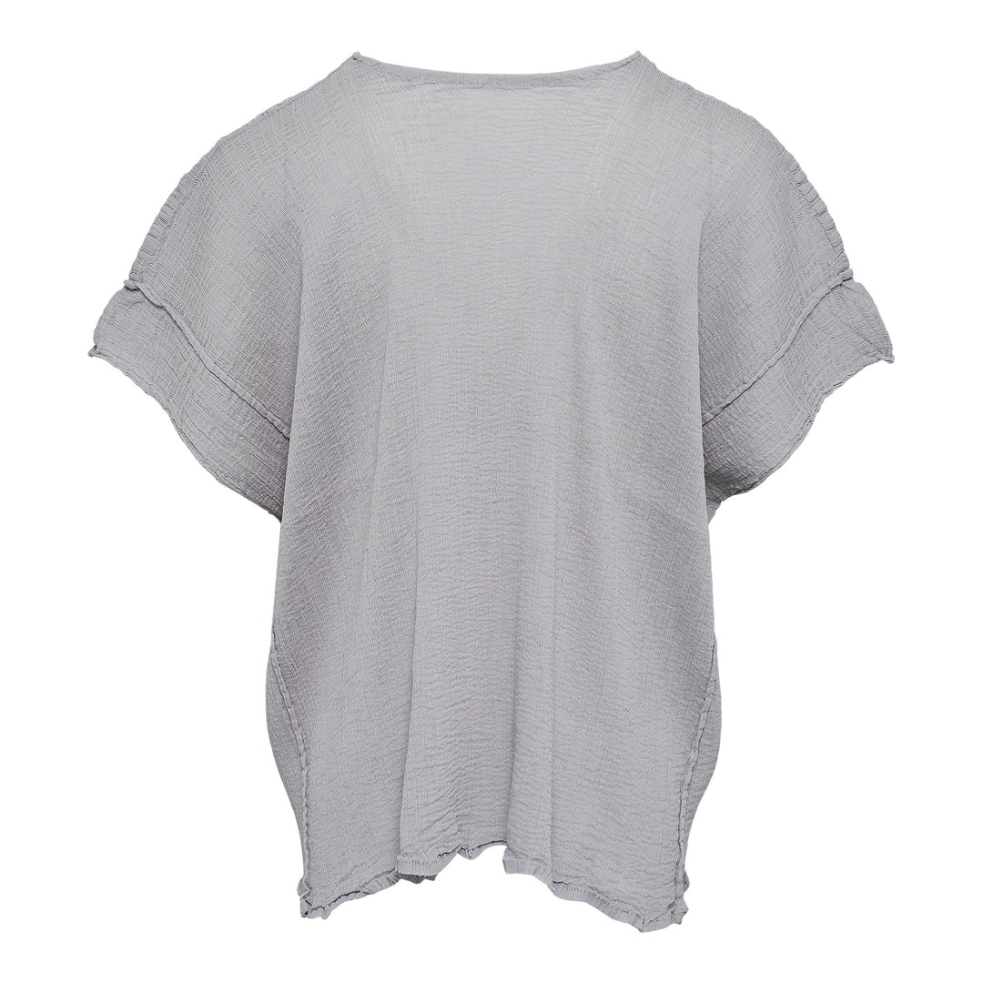Club21 - me ISSEY MIYAKE - Square See-Through Crepe Top - WOVEN TOPS - Gray