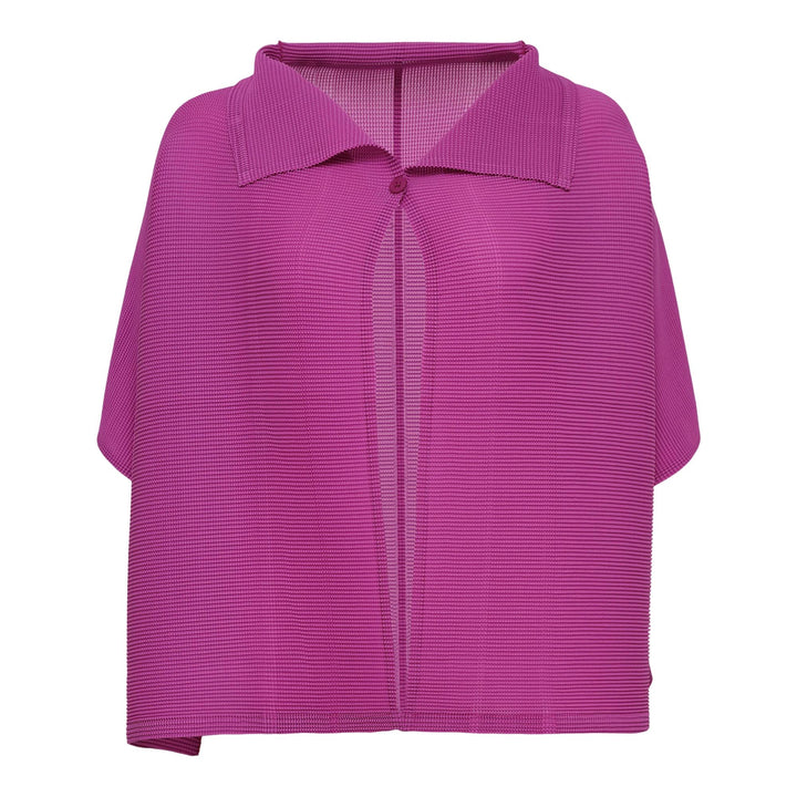 Club21 - me ISSEY MIYAKE - Square Stretch Pleats Cardigan - PLEATED CARDIGANS - Fuchsia Pink