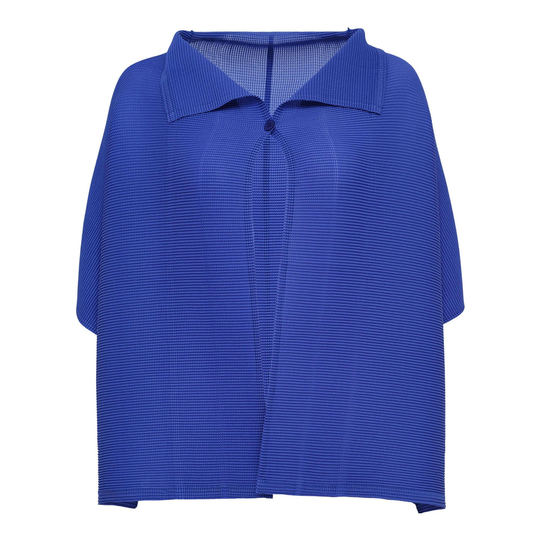 Club21 - me ISSEY MIYAKE - Square Stretch Pleats Cardigan - PLEATED CARDIGANS - Royal Blue