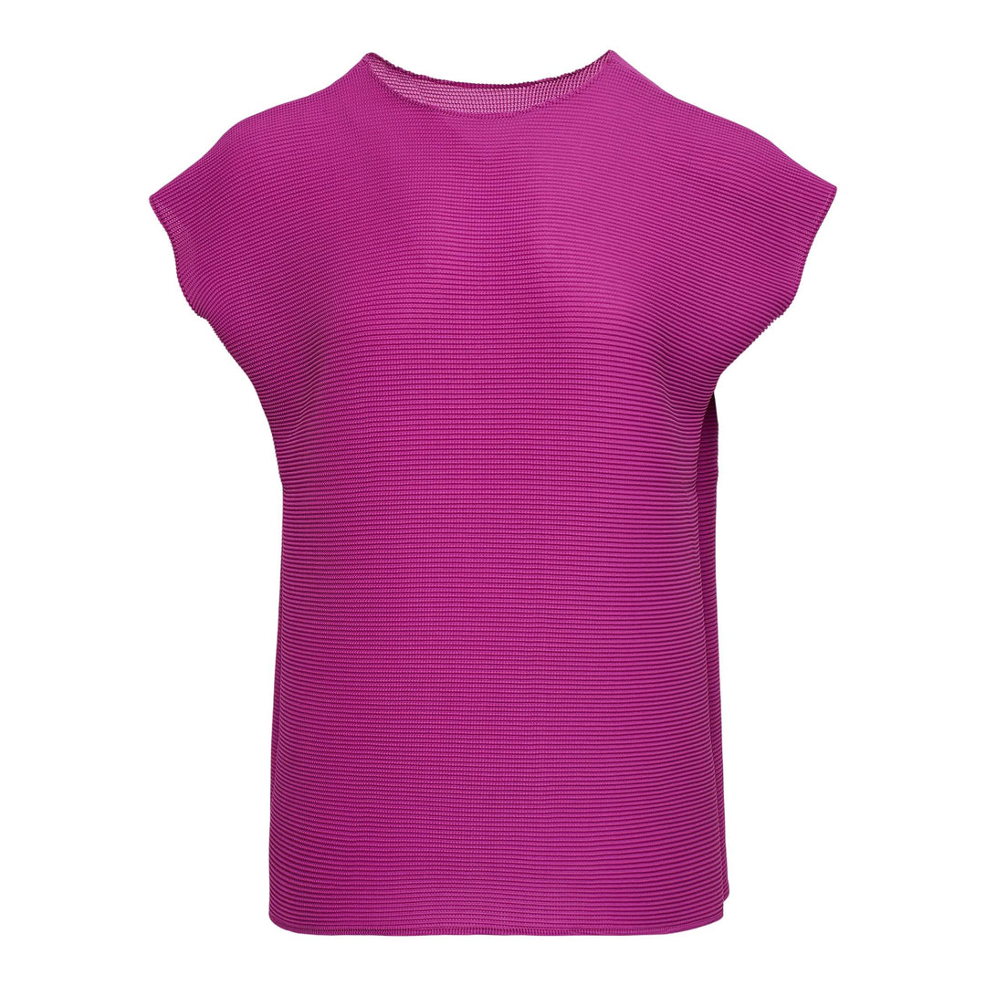 Club21 - me ISSEY MIYAKE - Square Stretch Pleats Top - PLEATED TOPS - Fuchsia Pink