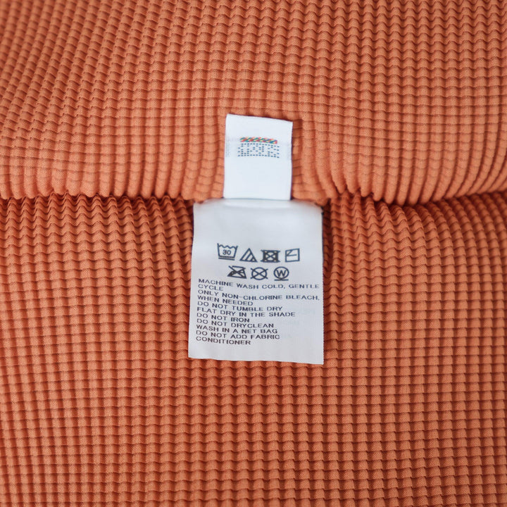Club21 - me ISSEY MIYAKE - Stretch Pleats 3 Cap Sleeve Round Neck Top - PLEATED TOPS - Apricot