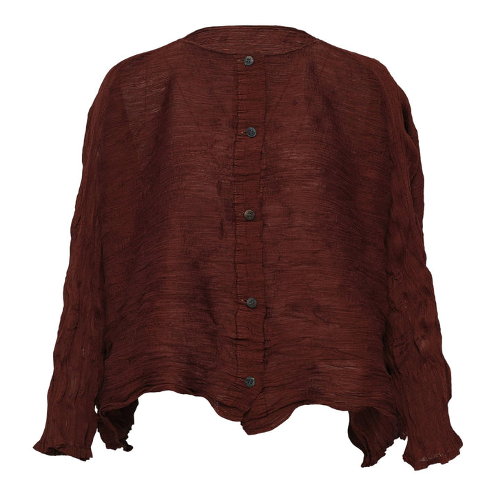 Club21 - me ISSEY MIYAKE - Twist See-Through Crepe Cardigan - CARDIGANS - Amber