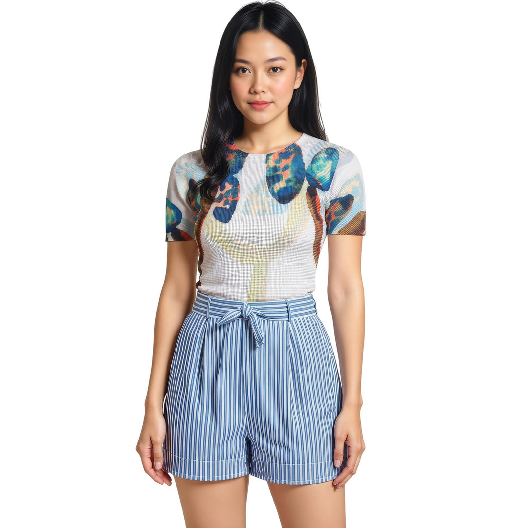 Club21 - me ISSEY MIYAKE - Water Flower Round Neck Top - PLEATED TOPS - Gray-Hued