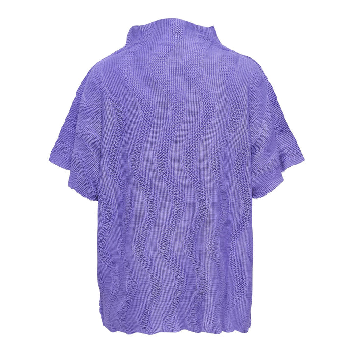 Club21 - me ISSEY MIYAKE - Wave Knit Stretch Pleats Top - PLEATED TOPS - Violet