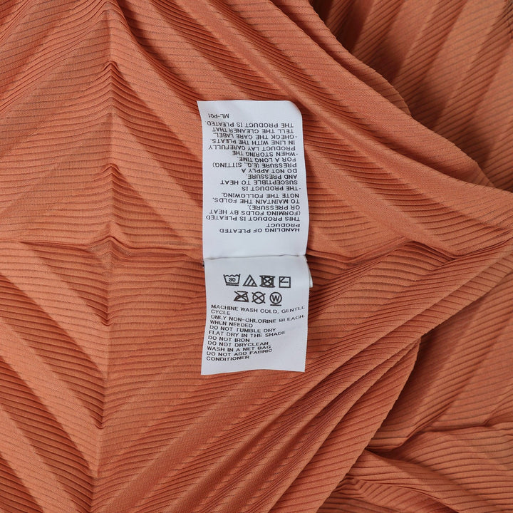 Club21 - me ISSEY MIYAKE - Zig Zag Pleats Short Sleeve High Neck Top - PLEATED TOPS - Apricot
