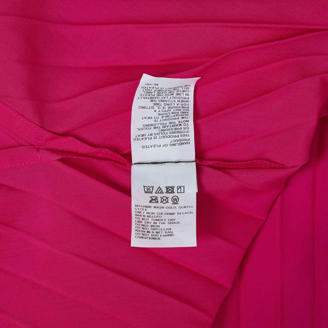 Club21 - me ISSEY MIYAKE - Zig Zag Pleats Short Sleeve High Neck Top - PLEATED TOPS - Hot Pink