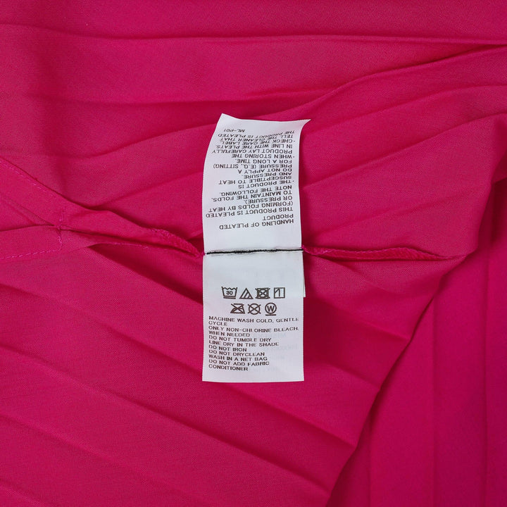 Club21 - me ISSEY MIYAKE - Zig Zag Pleats Short Sleeve High Neck Top - PLEATED TOPS - Hot Pink