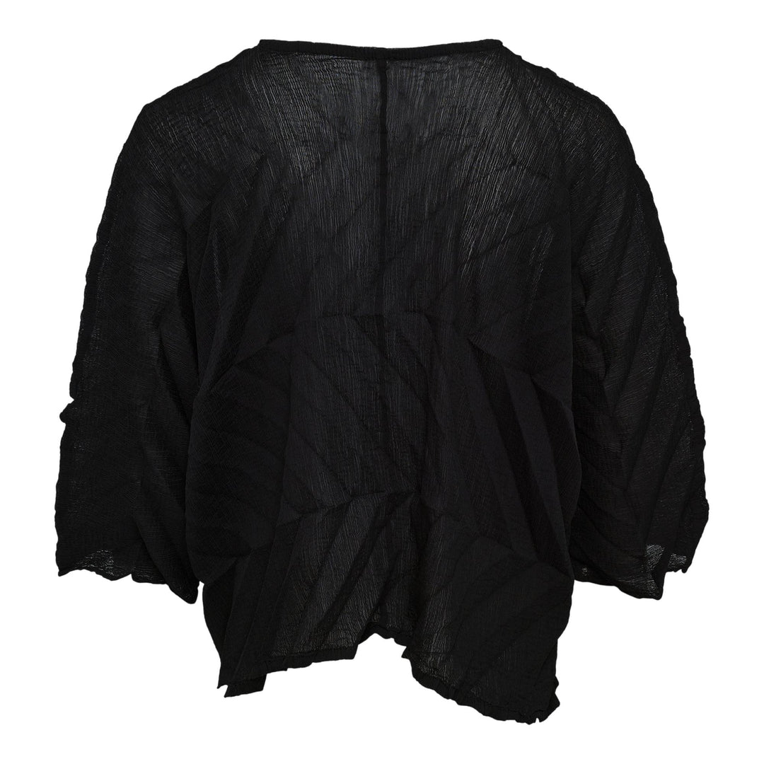 Club21 - me ISSEY MIYAKE - Zig Zag See-Thru Crepe Cardigan - CARDIGANS - Black