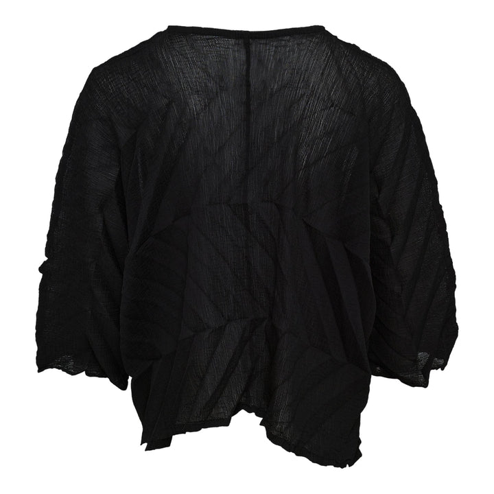 Club21 - me ISSEY MIYAKE - Zig Zag See-Thru Crepe Cardigan - CARDIGANS - Black