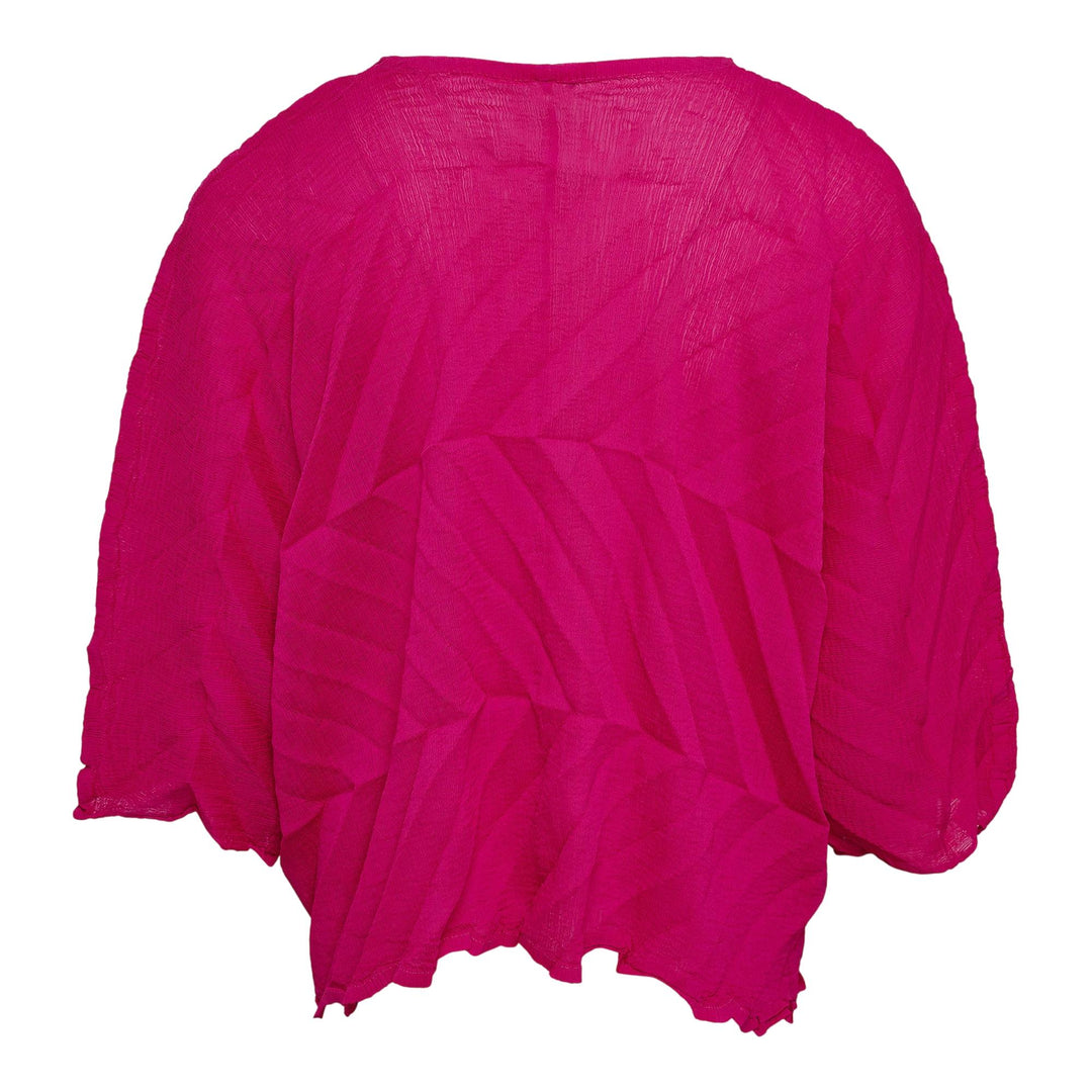 Club21 - me ISSEY MIYAKE - Zig Zag See-Thru Crepe Cardigan - CARDIGANS - Hot Pink