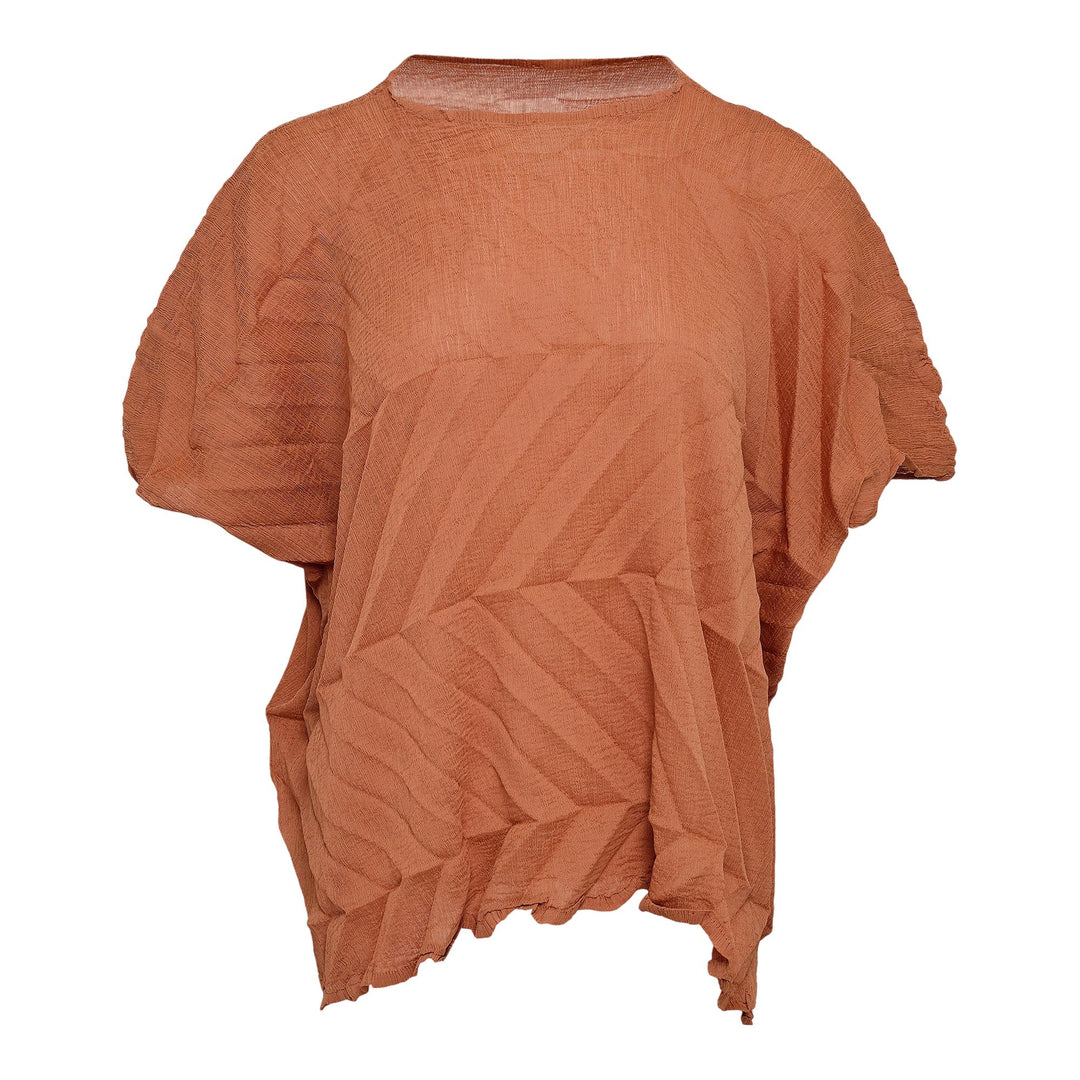 Club21 - me ISSEY MIYAKE - Zig Zag See-Thru Crepe Top - WOVEN TOPS - Apricot