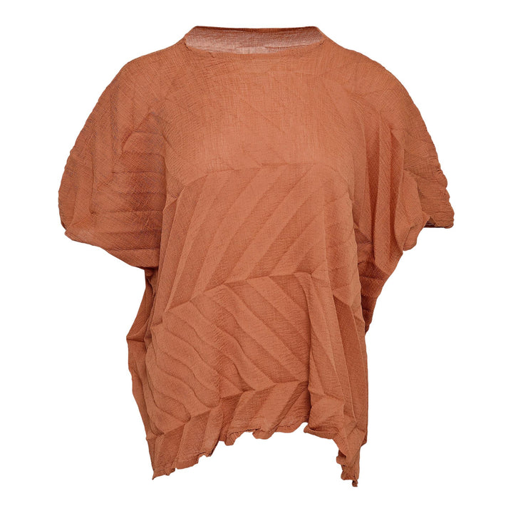 Club21 - me ISSEY MIYAKE - Zig Zag See-Thru Crepe Top - WOVEN TOPS - Apricot
