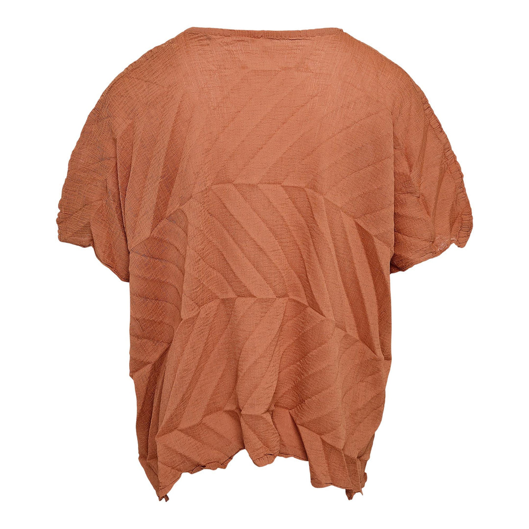 Club21 - me ISSEY MIYAKE - Zig Zag See-Thru Crepe Top - WOVEN TOPS - Apricot