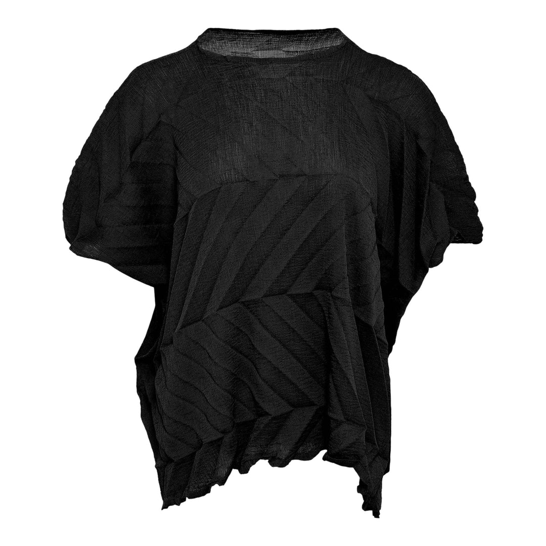 Club21 - me ISSEY MIYAKE - Zig Zag See-Thru Crepe Top - WOVEN TOPS - Black