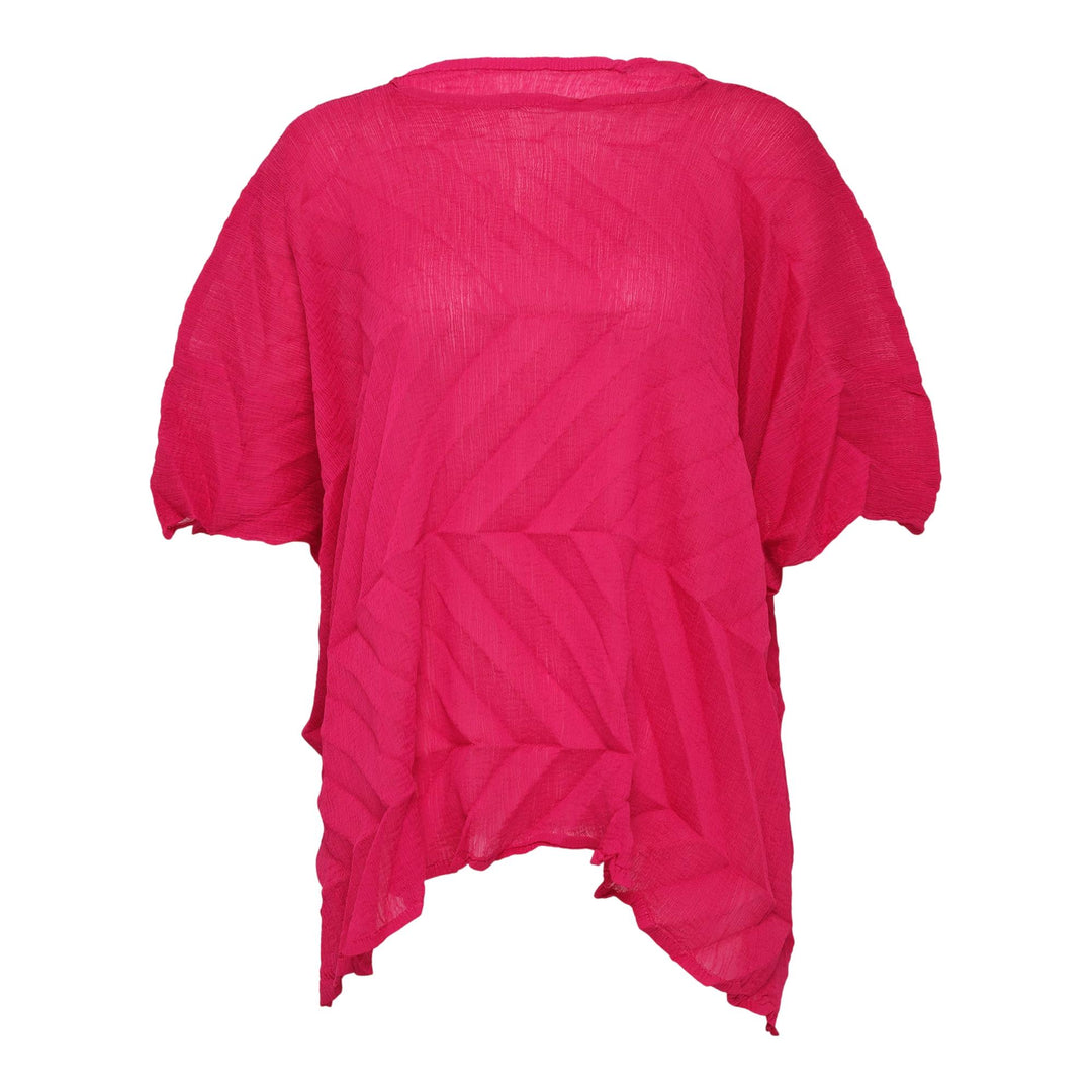 Club21 - me ISSEY MIYAKE - Zig Zag See-Thru Crepe Top - WOVEN TOPS - Hot Pink